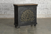 Indian Solid Wood Hand Carved Cabinet Black